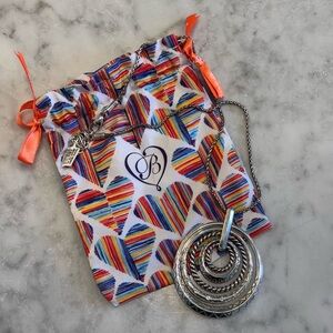 NWT Brighton Tropic Heart Rings silver pendant necklace